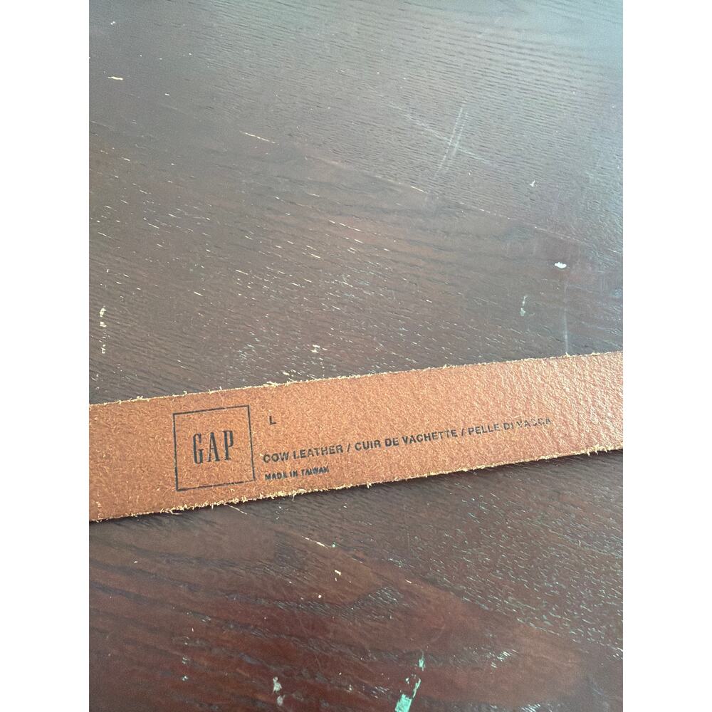 Gap Belt Brown Cow Leather Adjustable Unique Hook Front Buckle Cognac - Picture 5 of 6